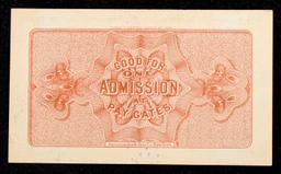 1893 World's Columbian Exposition Ticket, Christopher Columbus Grades Gem CU