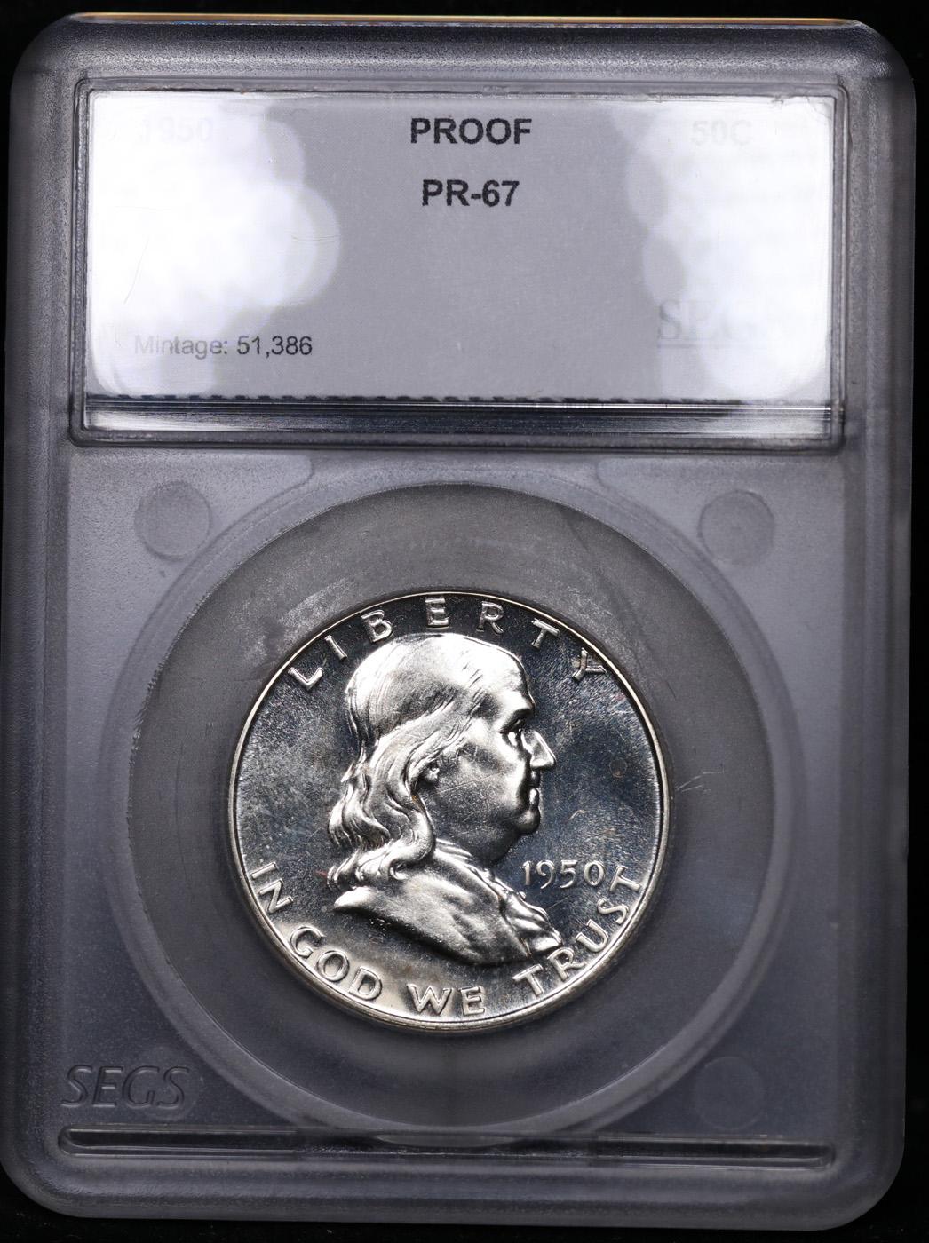 Proof ***Auction Highlight*** 1950 Franklin Half Dollar 50c Graded pr67 BY SEGS (fc)