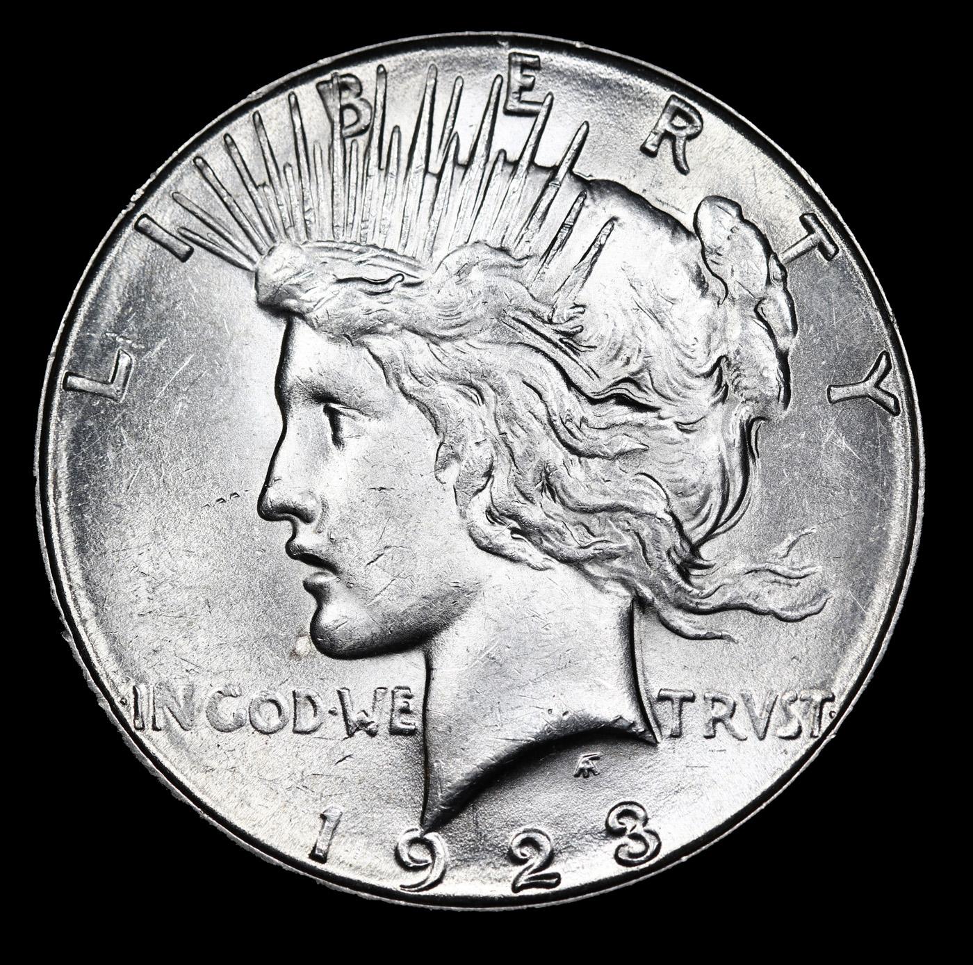 ***Auction Highlight*** 1923-s Peace Dollar $1 Graded ms64+ By SEGS (fc)