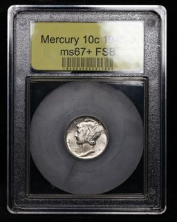 ***Auction Highlight*** 1945-d Mercury Dime Near Top Pop! 10c Graded GEM++ FSB By USCG (fc)