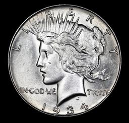 1934-d Peace Dollar $1 Grades Select Unc