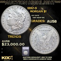 ***Auction Highlight*** 1892-s Morgan Dollar $1 Graded au58 By SEGS (fc)