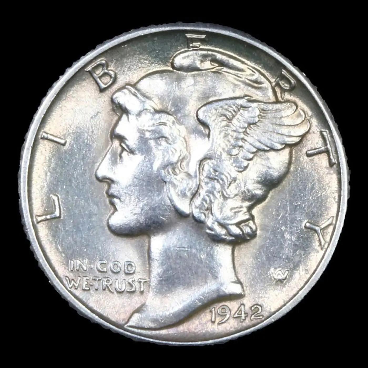 ***Auction Highlight*** 1942/1-d Mercury Dime 10c Graded ms64 FSB By SEGS (fc)