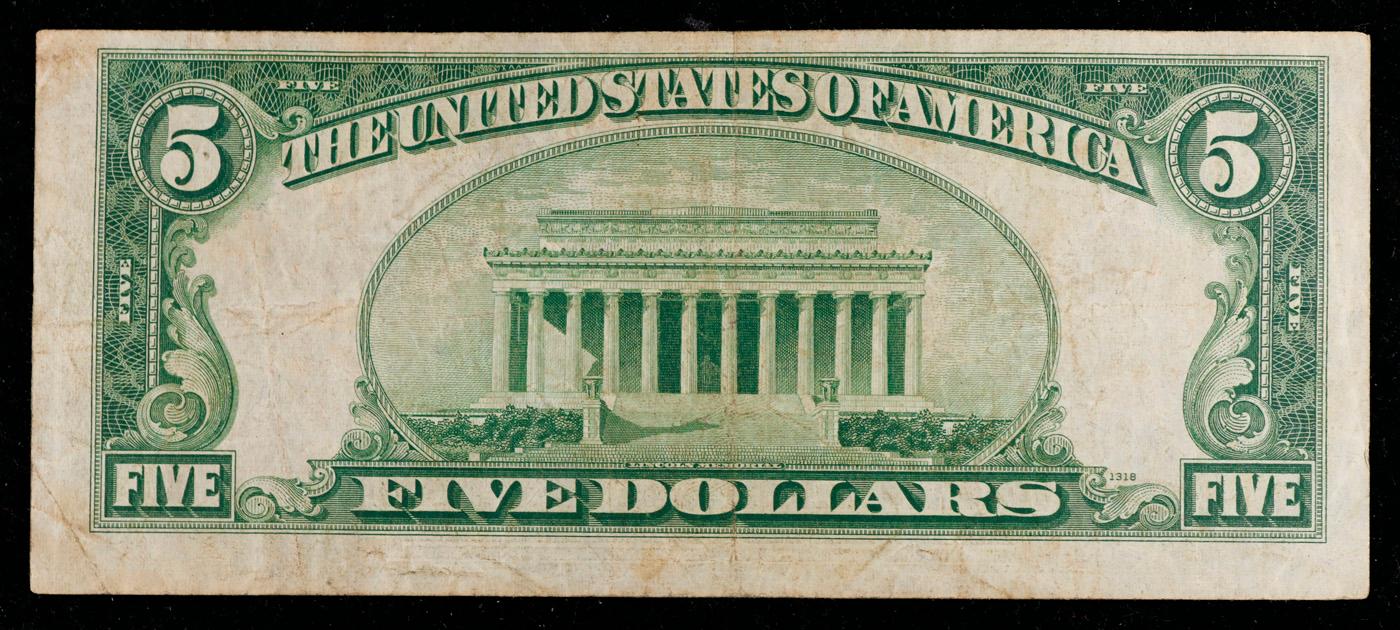 1934A $5 Silver Certificate North Africa WWII Emergency Currency Grades vf++