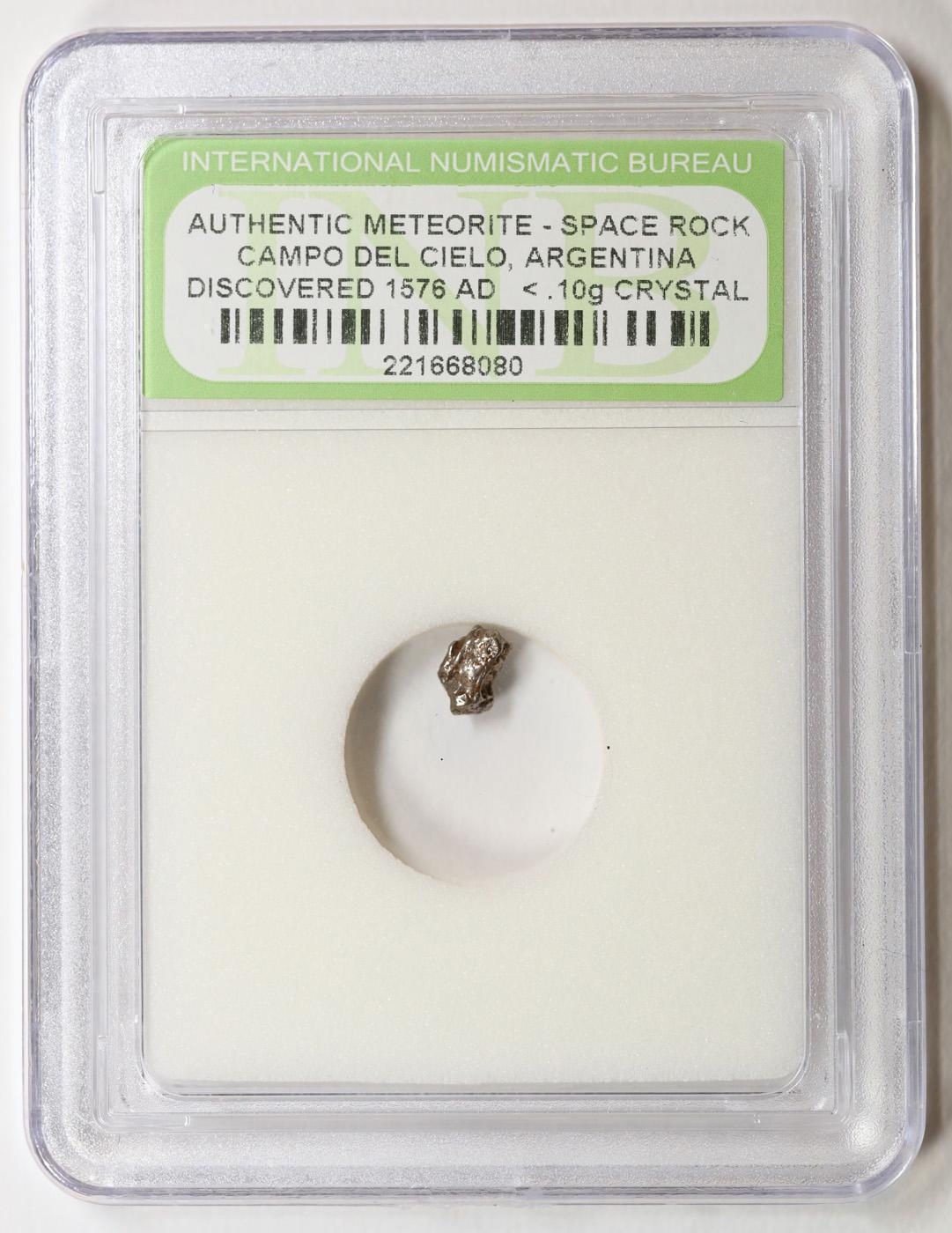 Authentic Meteorite Space Rock Campo Del Cielo Argentina, Discovered 1576 AD Graded By INB