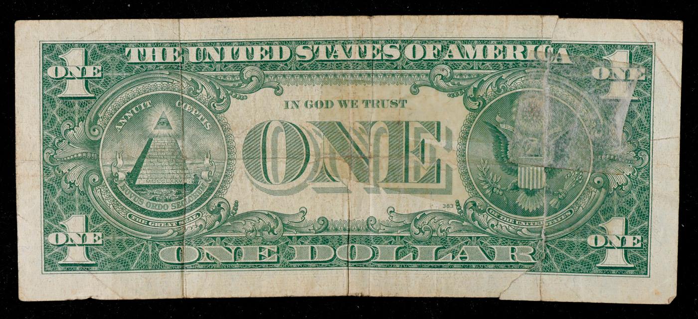 1957A $1 Blue Seal Silver Certificate Grades vf details