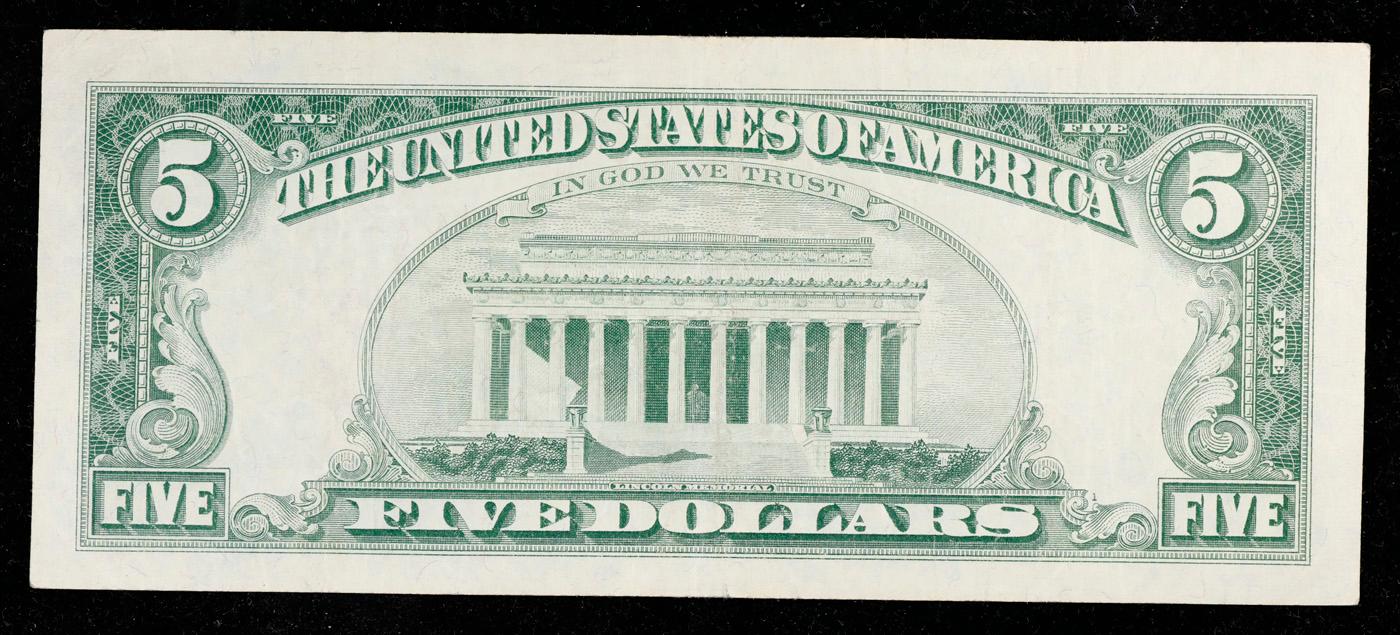 1963 $5 Red Seal United States Note Grades Select AU