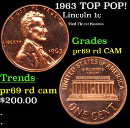 Proof 1963 Lincoln Cent TOP POP! 1c Graded pr69 rd CAM BY SEGS