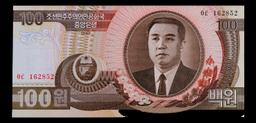 1992 Upper Korea 100 Won Banknote P# 43a Grades Gem+ CU