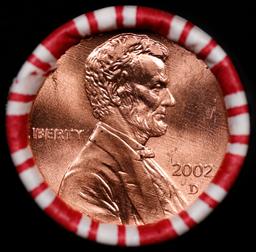 THIS AUCTION ONLY! BU Shotgun Lincoln 1c roll, 2002-d 50 pcs Plus THREE bonus random date BU roll! B