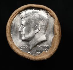 BU Shotgun Kennedy 50c roll, 1982-d 20 pcs Federal Reserve Bank of Minneapolis Wrapper $10