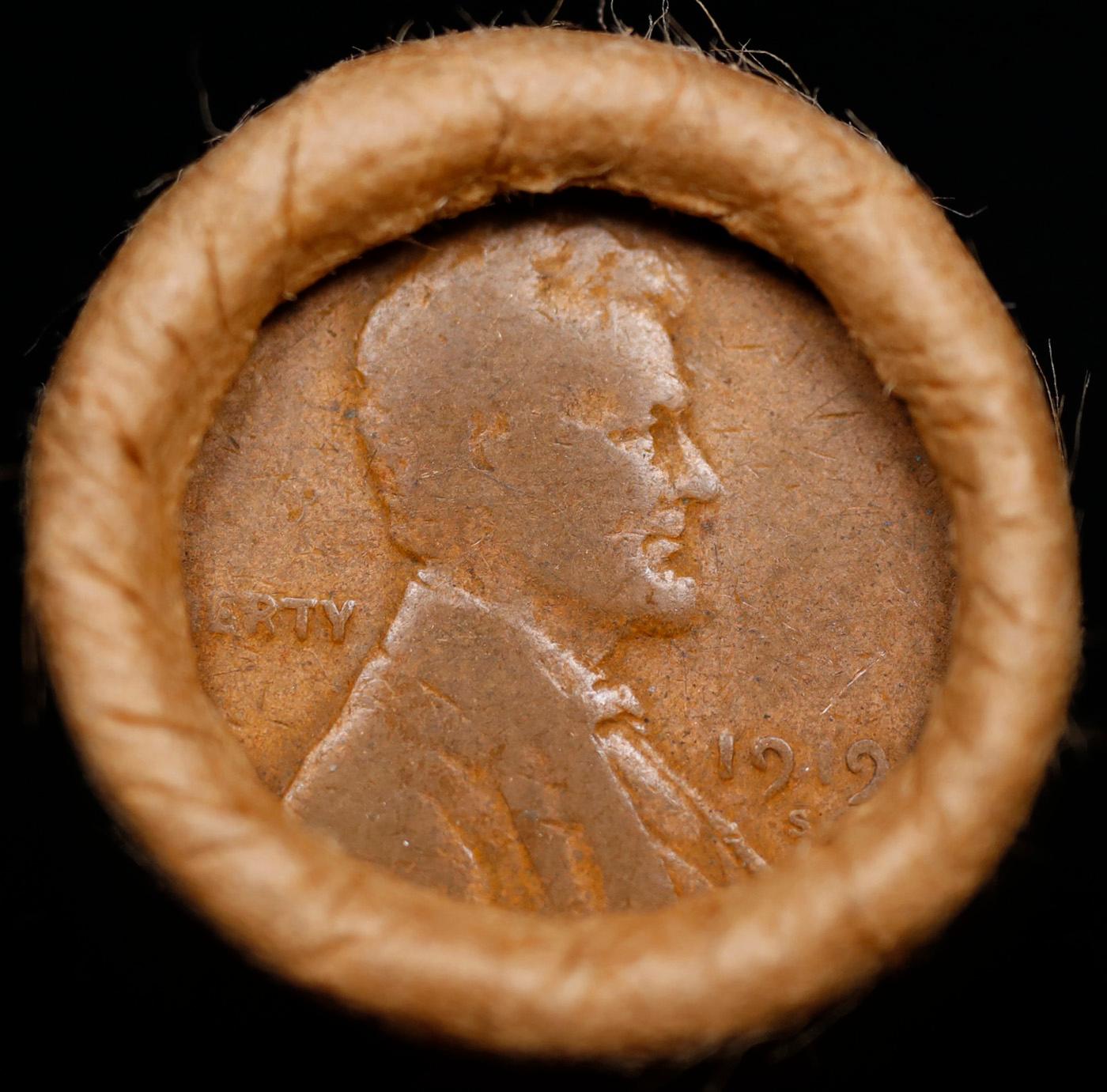 Lincoln Wheat Cent 1c Mixed Roll Orig Brandt McDonalds Wrapper, 1919-s end, Wheat other end