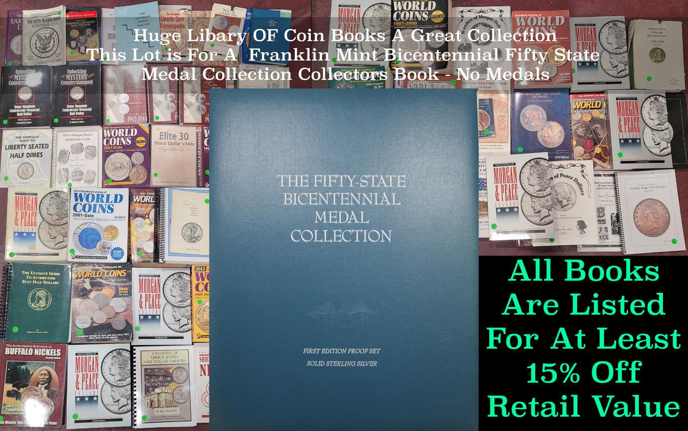 Empty Franklin Mint Bicentennial Fifty State Medal Collection Collectors Book - No Medals
