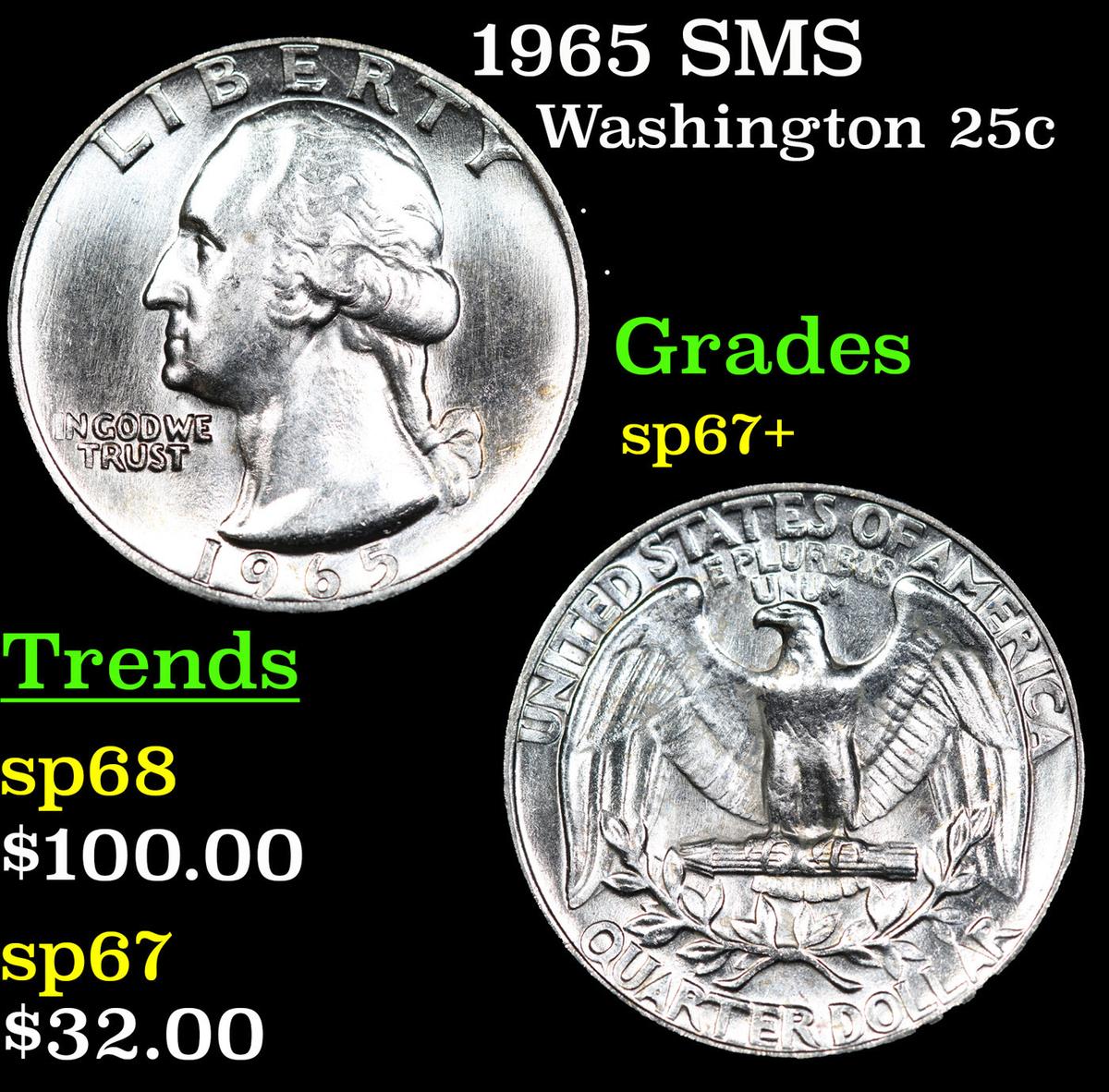 1965 SMS Washington Quarter 25c Grades .