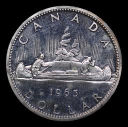1965 Small Beads, Pointed 5 Canada Dollar 1 Grades Choice Unc
