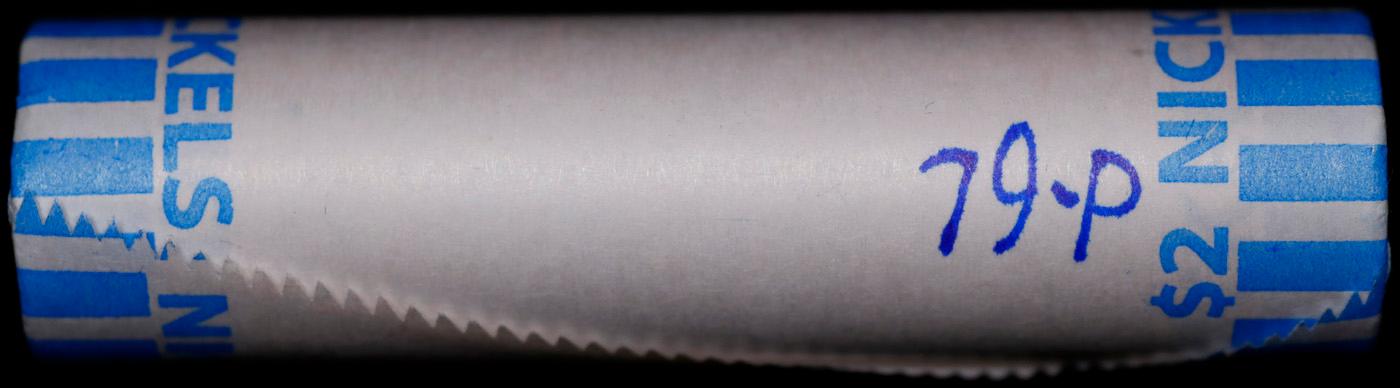 BU Shotgun Jefferson 5c roll, 1979-p 40 pcs Bank $2 Nickel Wrapper