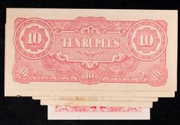Lot of 5 Japanese WWII Invasion Money "JIM" Notes, Various Countries & Denominations Grades