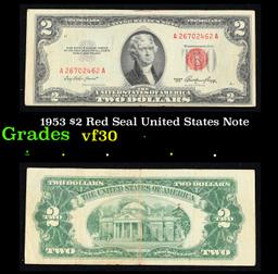 1953 $2 Red Seal United States Note Grades vf++