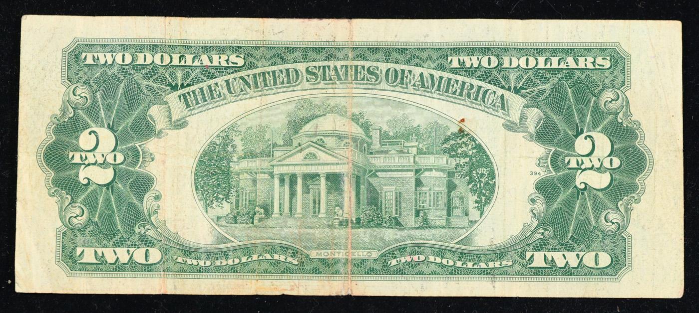 1953 $2 Red Seal United States Note Grades vf++
