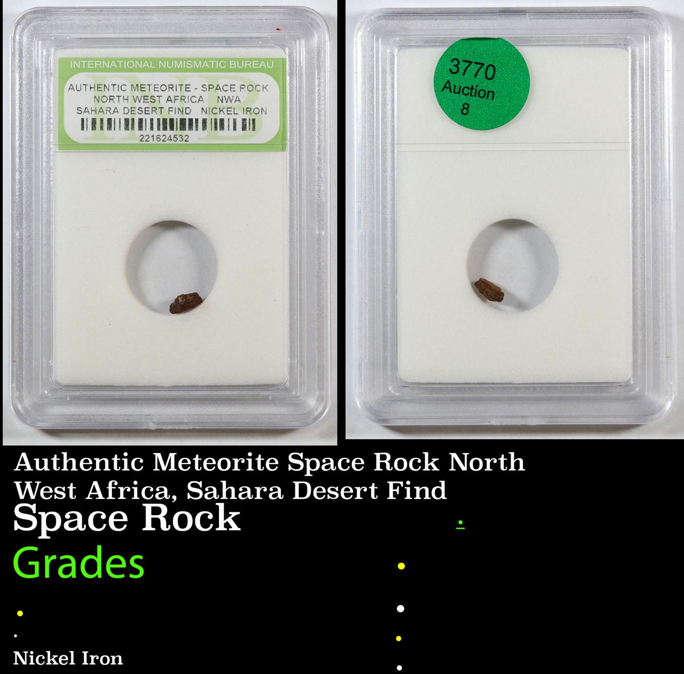 Authentic Meteorite Space Rock North West Africa, Sahara Desert Find Graded BY INB