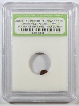 Authentic Meteorite Space Rock North West Africa, Sahara Desert Find Graded BY INB