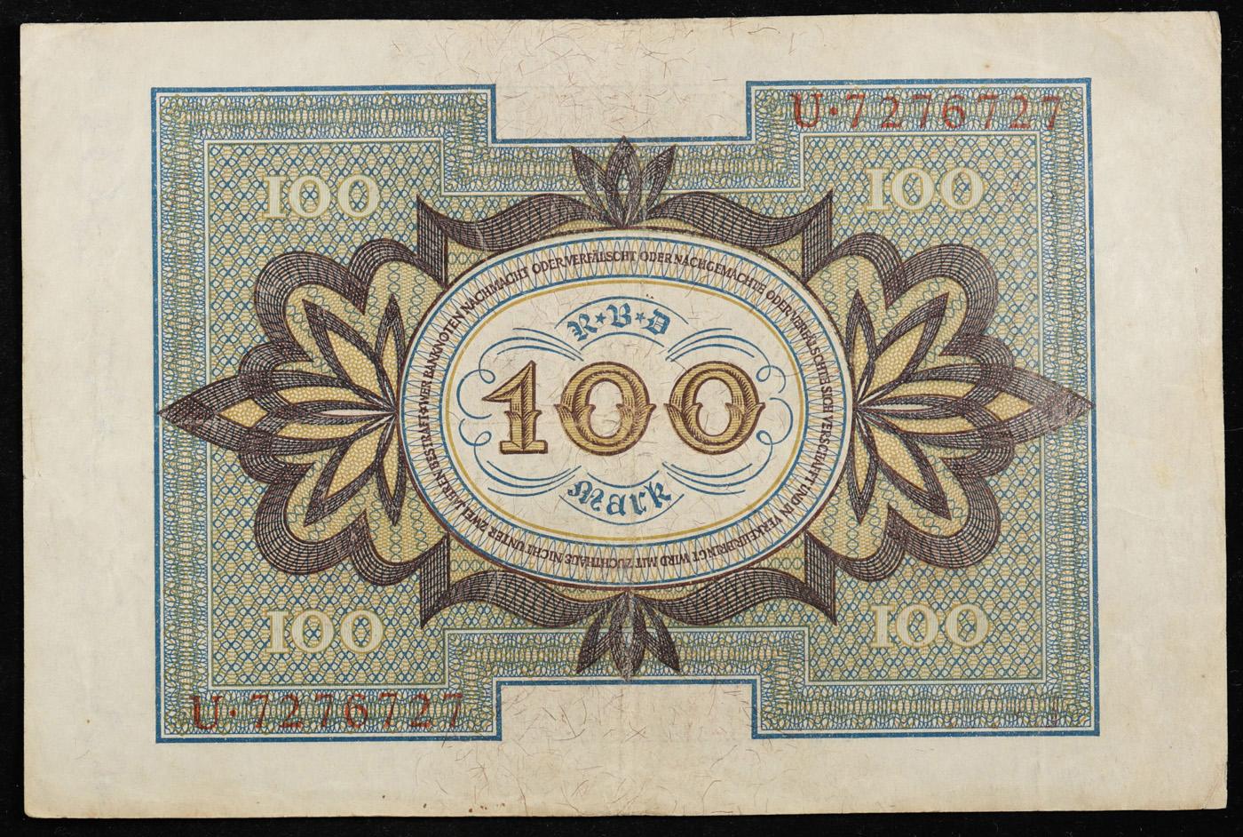 1920 Germany 100 Marks Banknote P# 69a Grades vf+