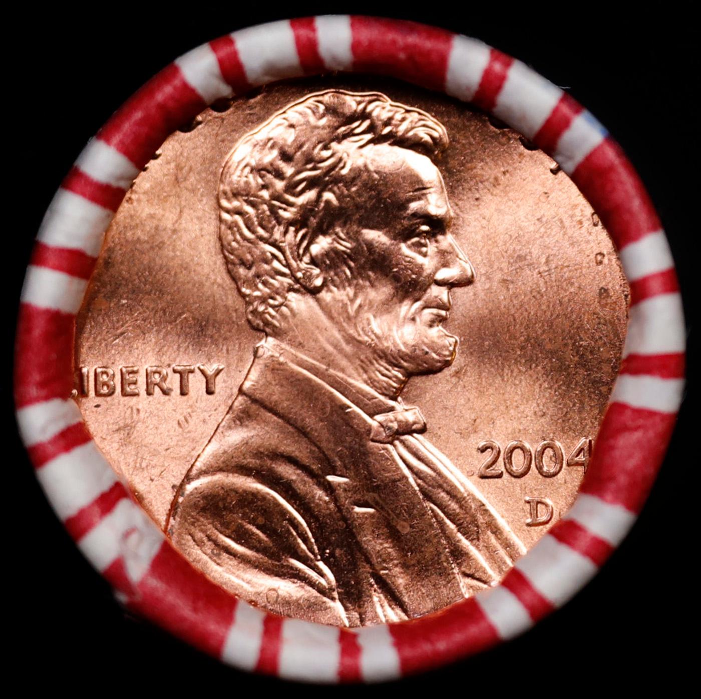 THIS AUCTION ONLY! BU Shotgun Lincoln 1c roll, 2004-d 50 pcs Plus FIVE bonus random date BU roll! Ba