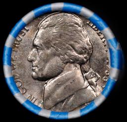 BU Shotgun Jefferson 5c roll, 1988-p 40 pcs Bank $2 Nickel Wrapper