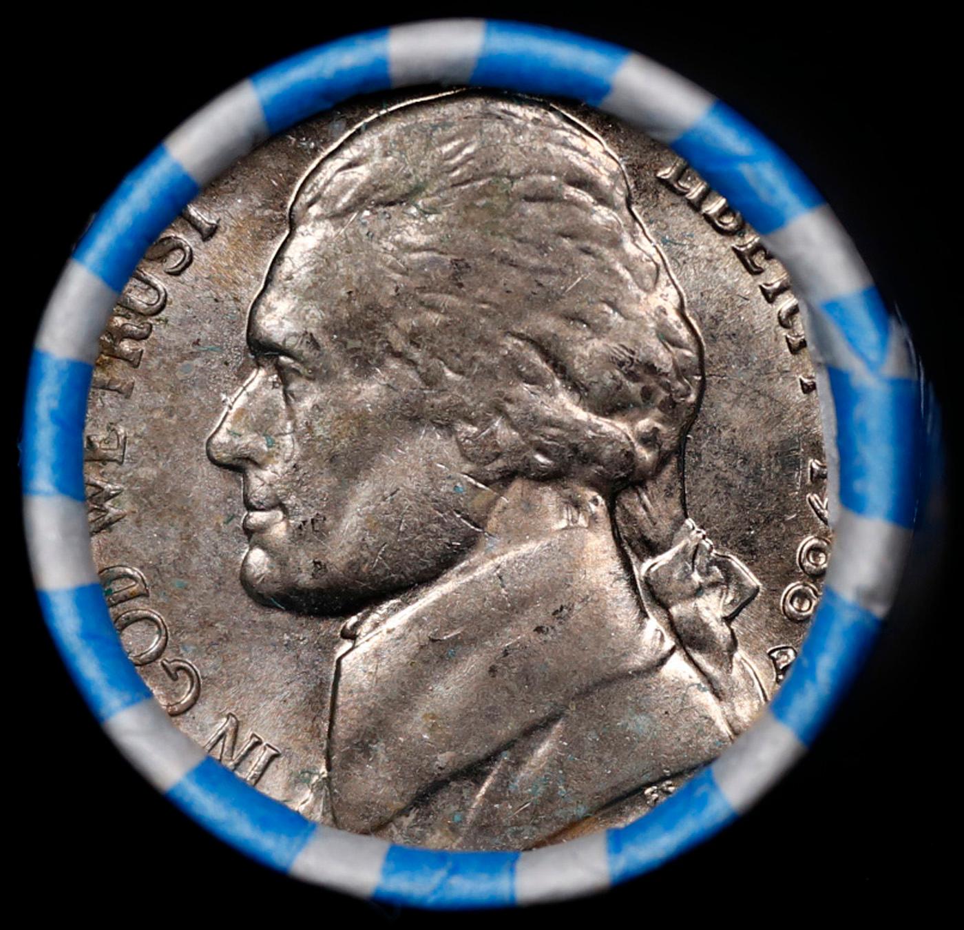 BU Shotgun Jefferson 5c roll, 1988-p 40 pcs Bank $2 Nickel Wrapper