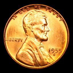 1955-s Lincoln Cent 1c Grades Gem+ Unc RD