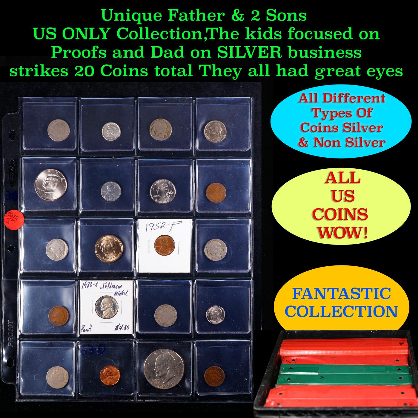 Unique Father & 2 Sons US ONLY Collection,The kids focused on Proofs and Dad on SILVER business stri