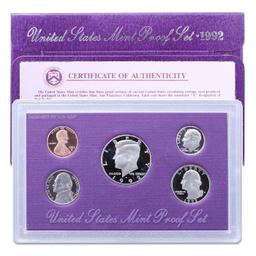 1992  United States Mint Proof Set 5 coins