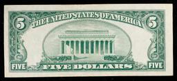 1953B $5 Red Seal United States Note Grades vf++