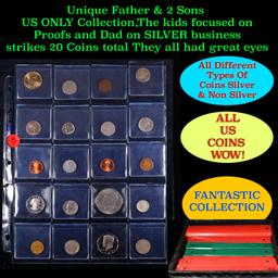 Unique Father & 2 Sons US ONLY Collection,The kids focused on Proofs and Dad on SILVER business stri