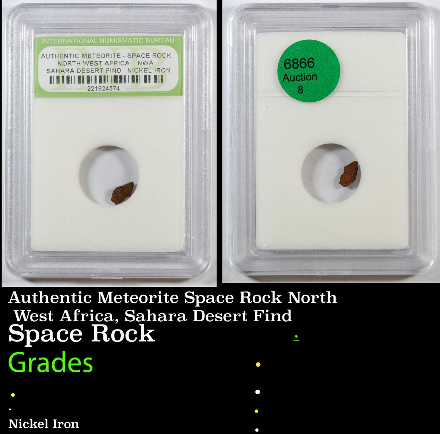 Authentic Meteorite Space Rock North West Africa, Sahara Desert Find Graded BY INB