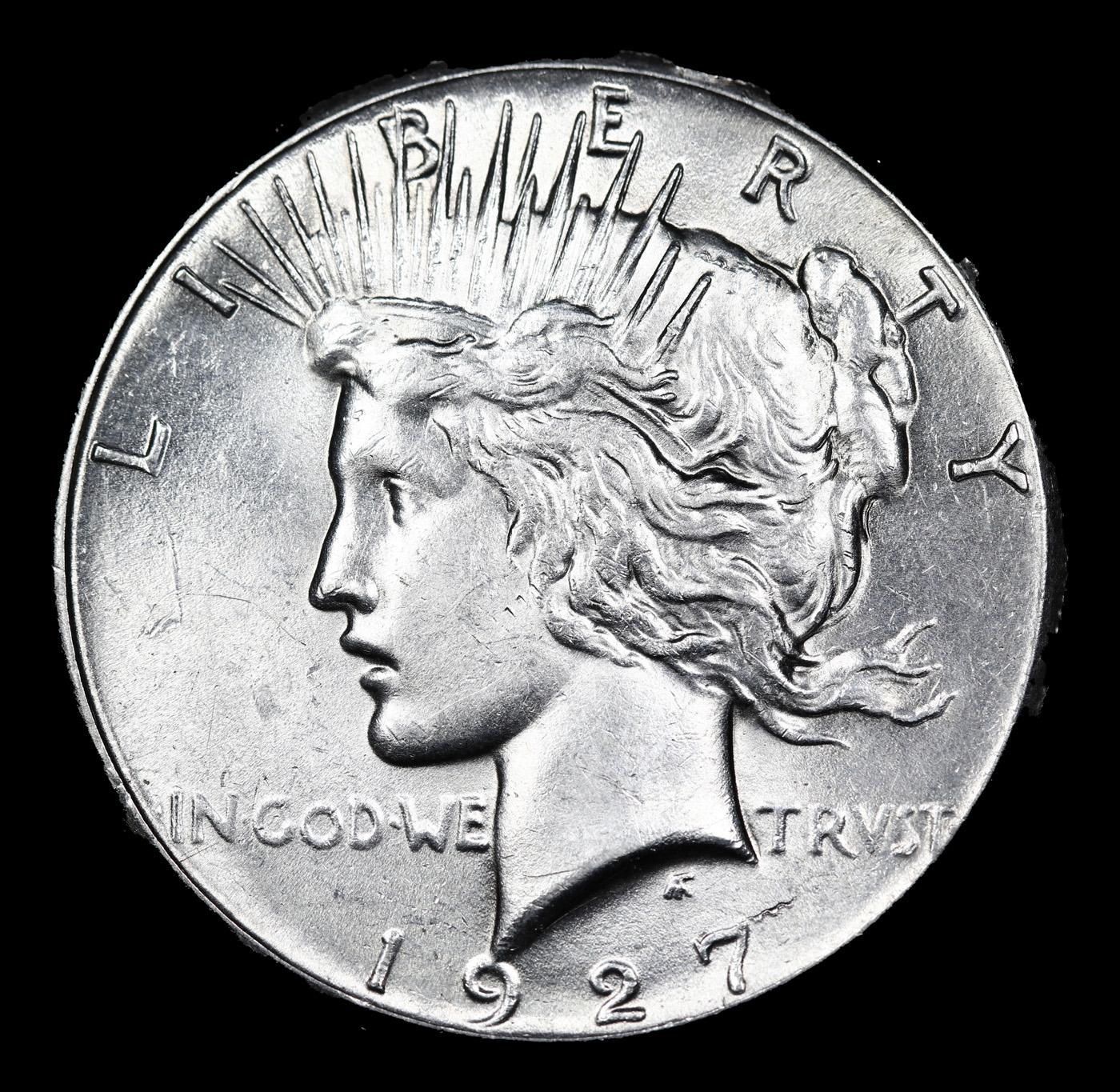 ***Auction Highlight*** 1927-p Peace Dollar 1 Graded Choice+ Unc By USCG (fc)