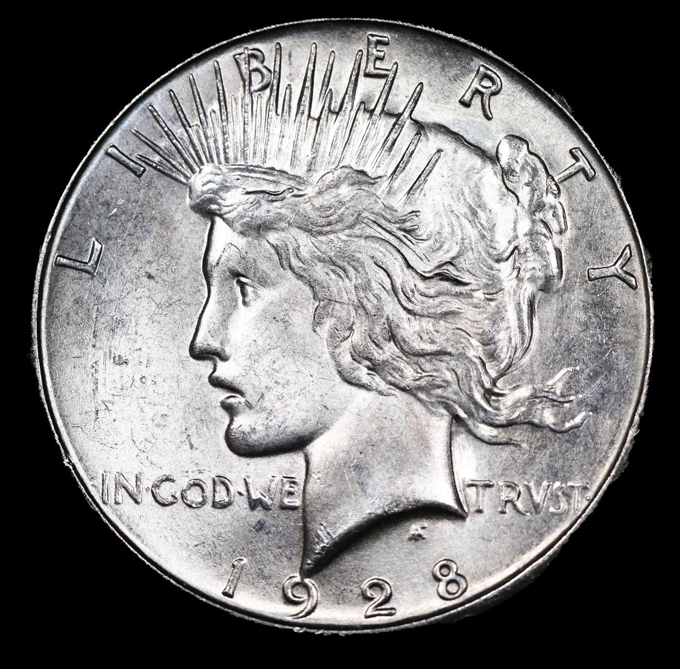 ***Auction Highlight*** 1928-s Peace Dollar 1 Graded Choice Unc By USCG (fc)