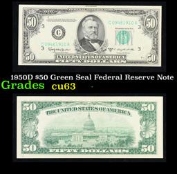 1950D $50 Green Seal Federal Reserve Note Grades Select CU