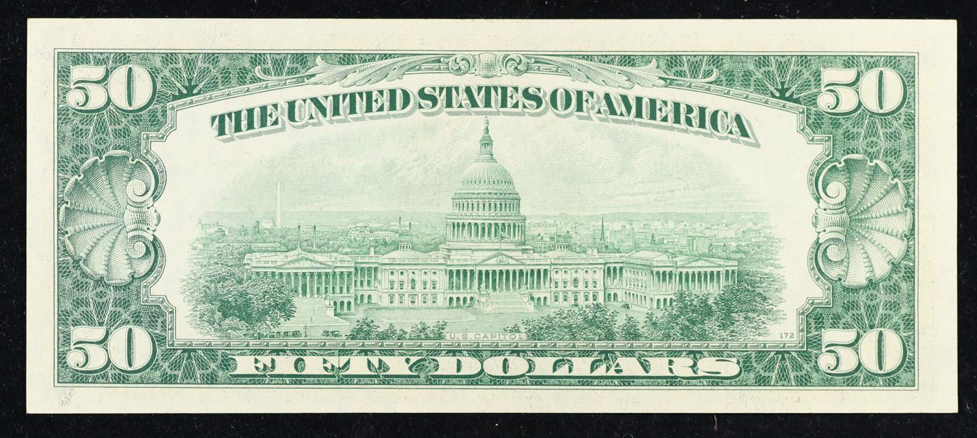 1950D $50 Green Seal Federal Reserve Note Grades Select CU