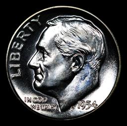 Proof 1954 Roosevelt Dime 10c Grades GEM++ Proof Cameo