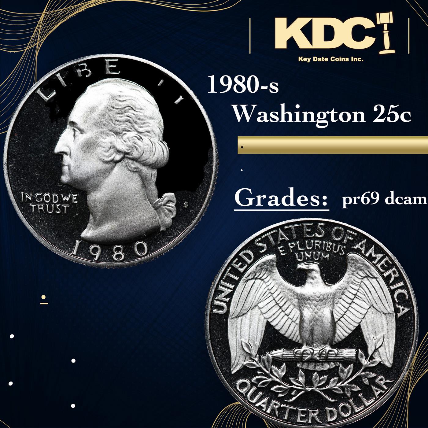 Proof 1980-s Washington Quarter 25c Grades GEM++ Proof Deep Cameo