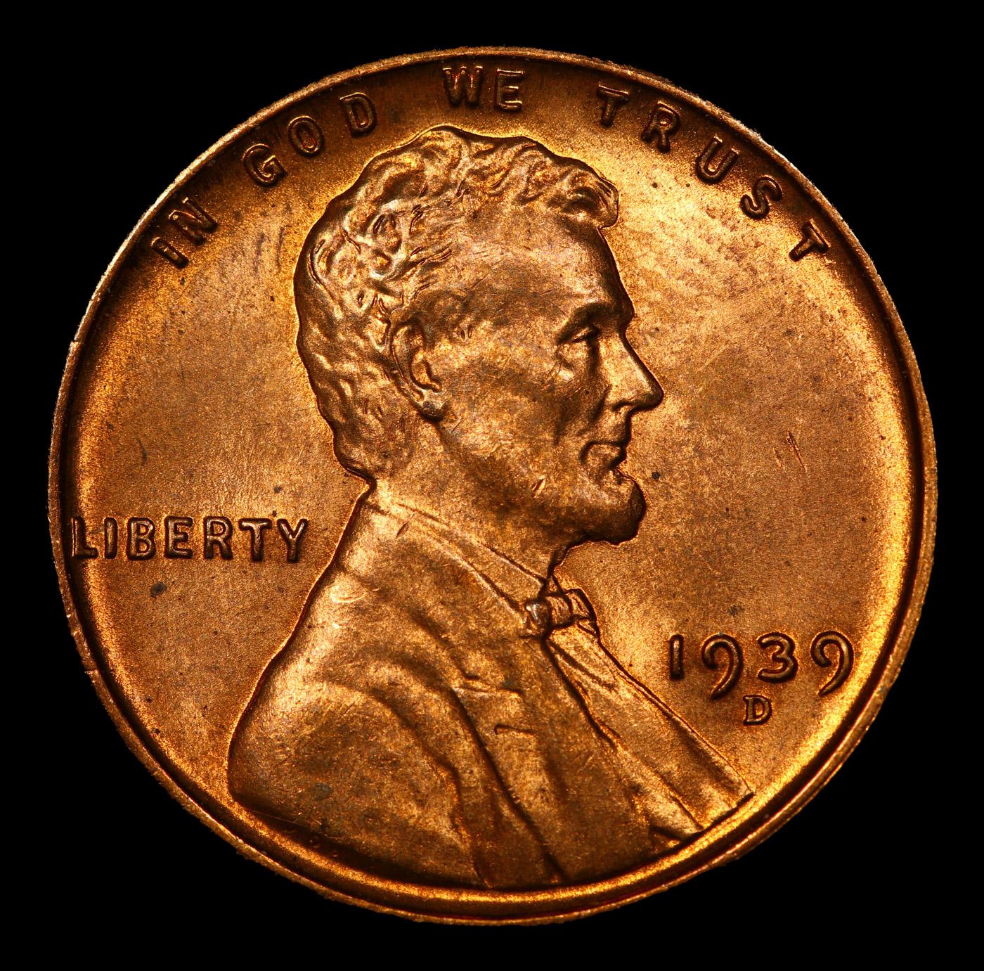 1939-d Lincoln Cent 1c Grades GEM++ RD