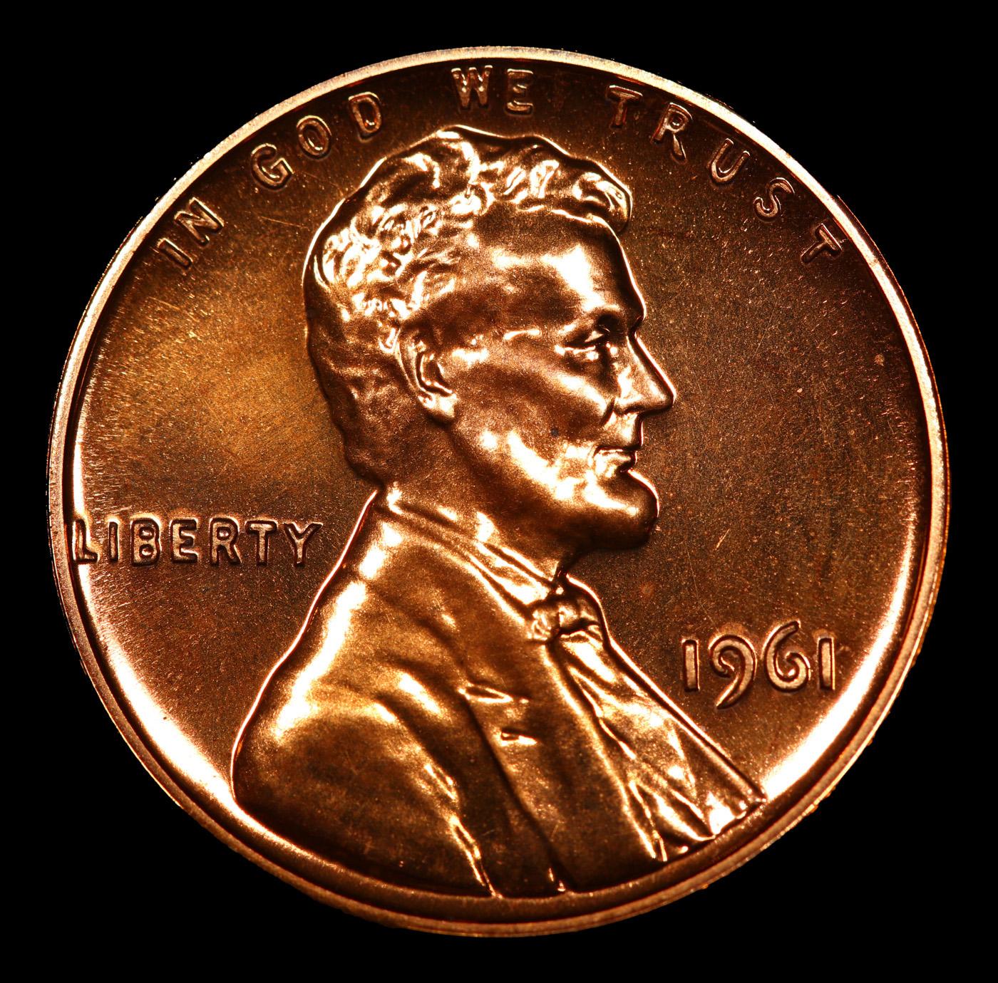 Proof 1961 Lincoln Cent 1c Grades Gem++ Proof Red