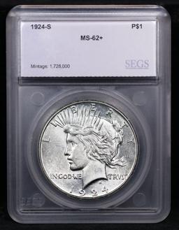 1924-s Peace Dollar 1 Graded ms62+ By SEGS