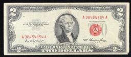 1953 $2 Red Seal United States Note Grades vf++