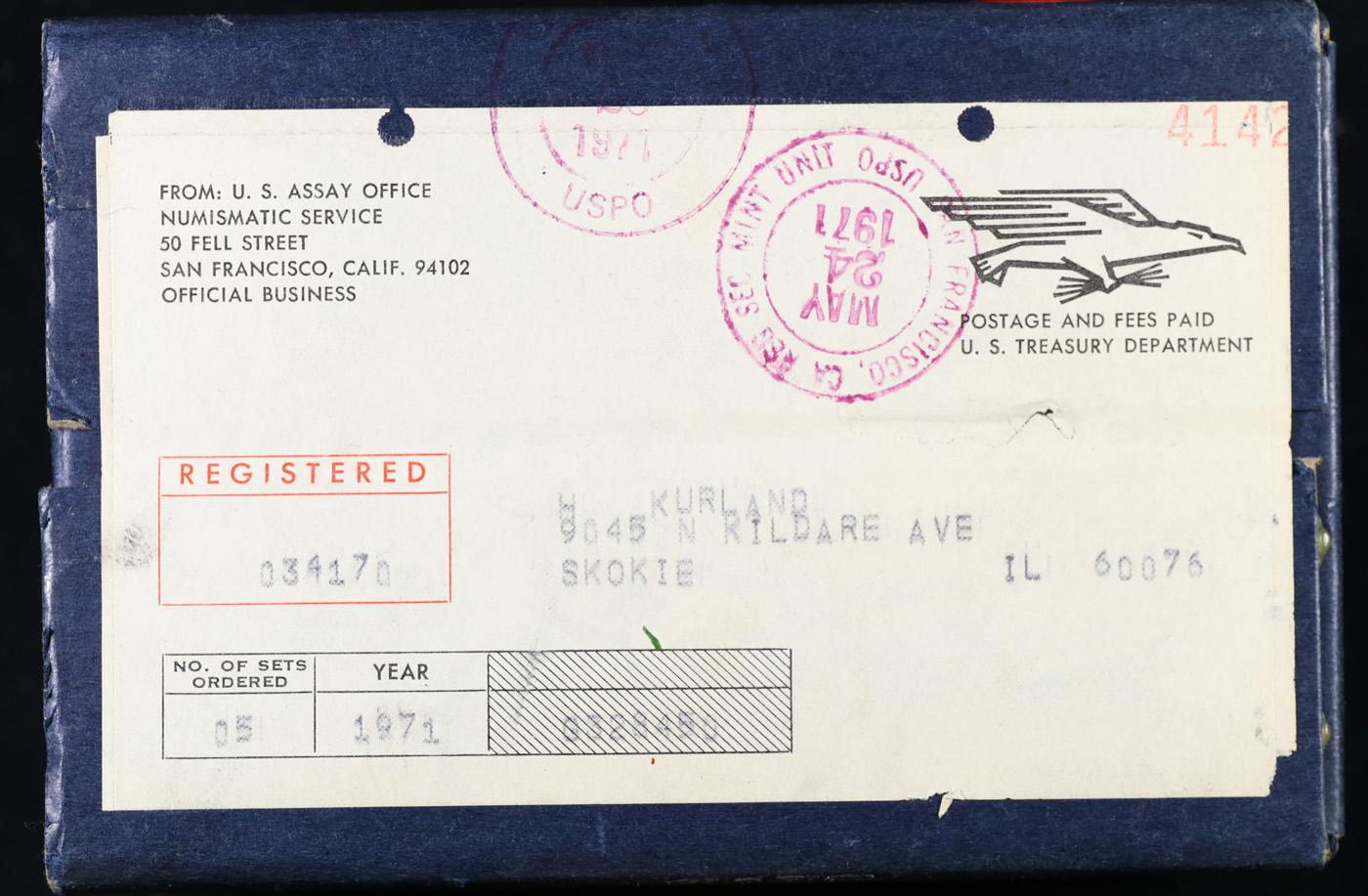 Original sealed box 5- 1971 United States Mint Proof Sets