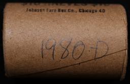 BU Shotgun Kennedy 50c roll, 1980-d 20 pcs Federal Reserve Bank of Minneapolis Wrapper $10