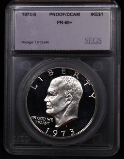 Proof 1973-s Silver Eisenhower Dollar 1 Graded pr69+ DCAM By SEGS