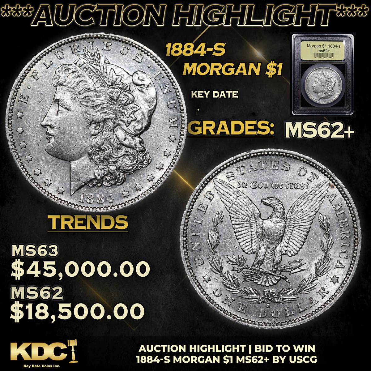 ***Auction Highlight*** 1884-s Morgan Dollar $1 Graded Select Unc By USCG (fc)