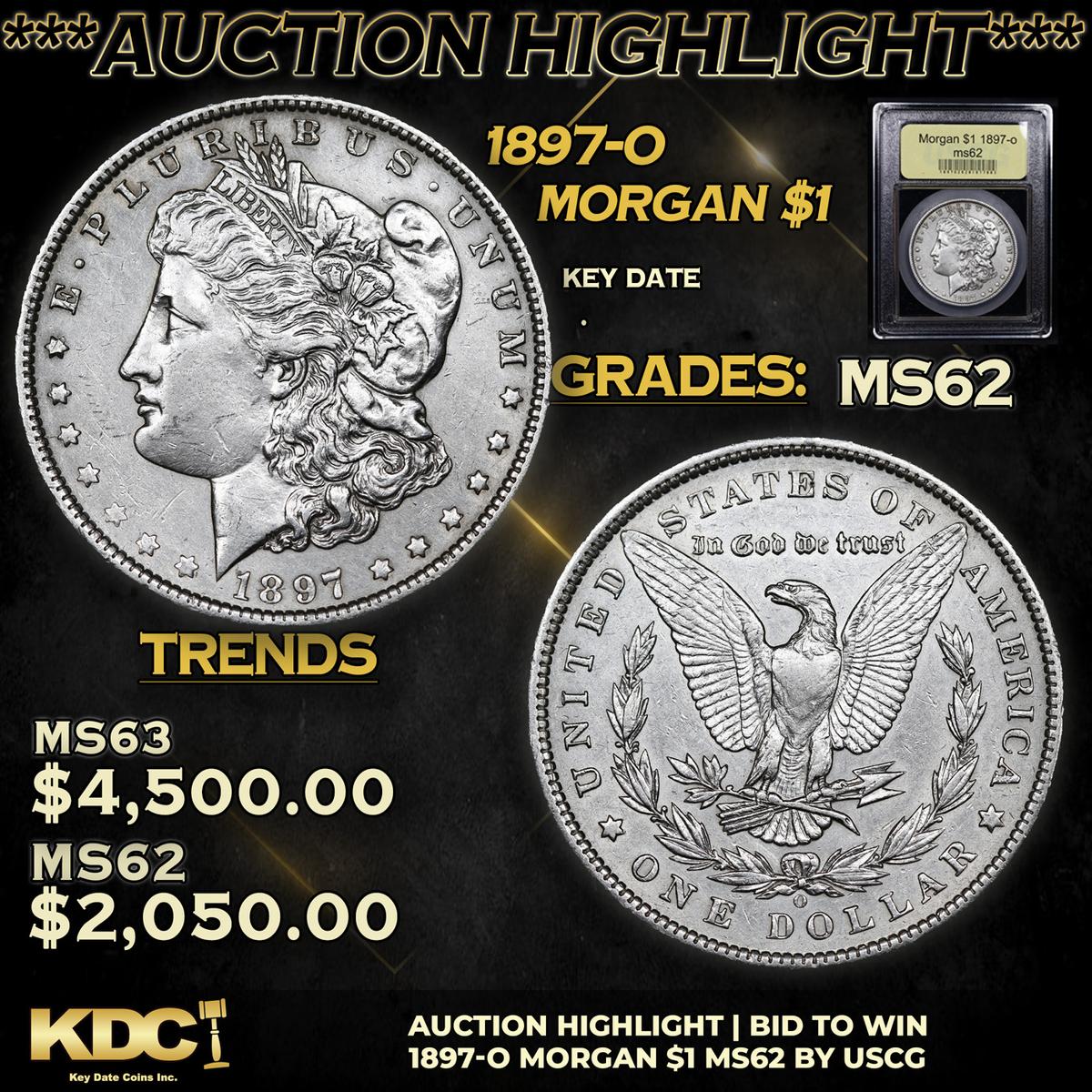 ***Auction Highlight*** 1897-o Morgan Dollar $1 Graded Select Unc By USCG (fc)